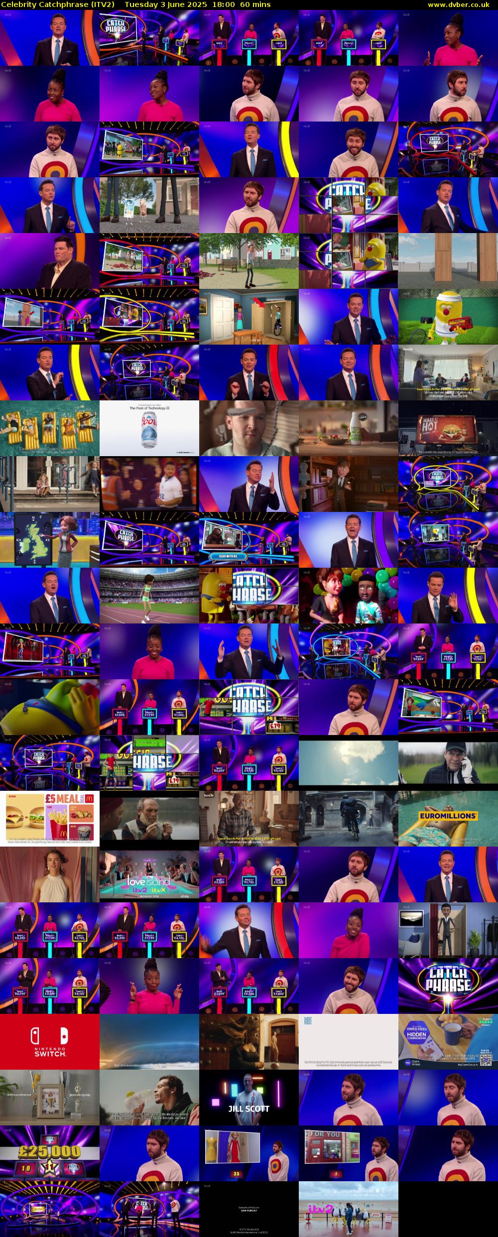 Celebrity Catchphrase (ITV2) Tuesday 3 June 2025 18:00 - 19:00
