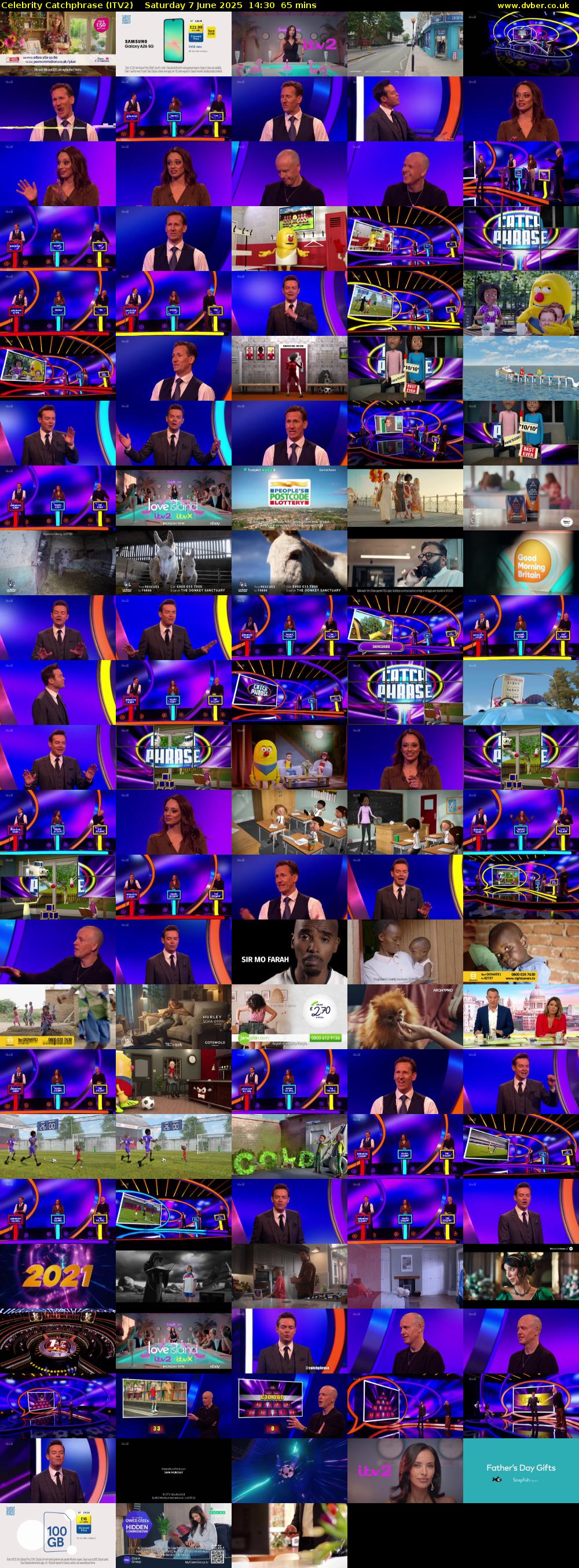 Celebrity Catchphrase (ITV2) Saturday 7 June 2025 14:30 - 15:35