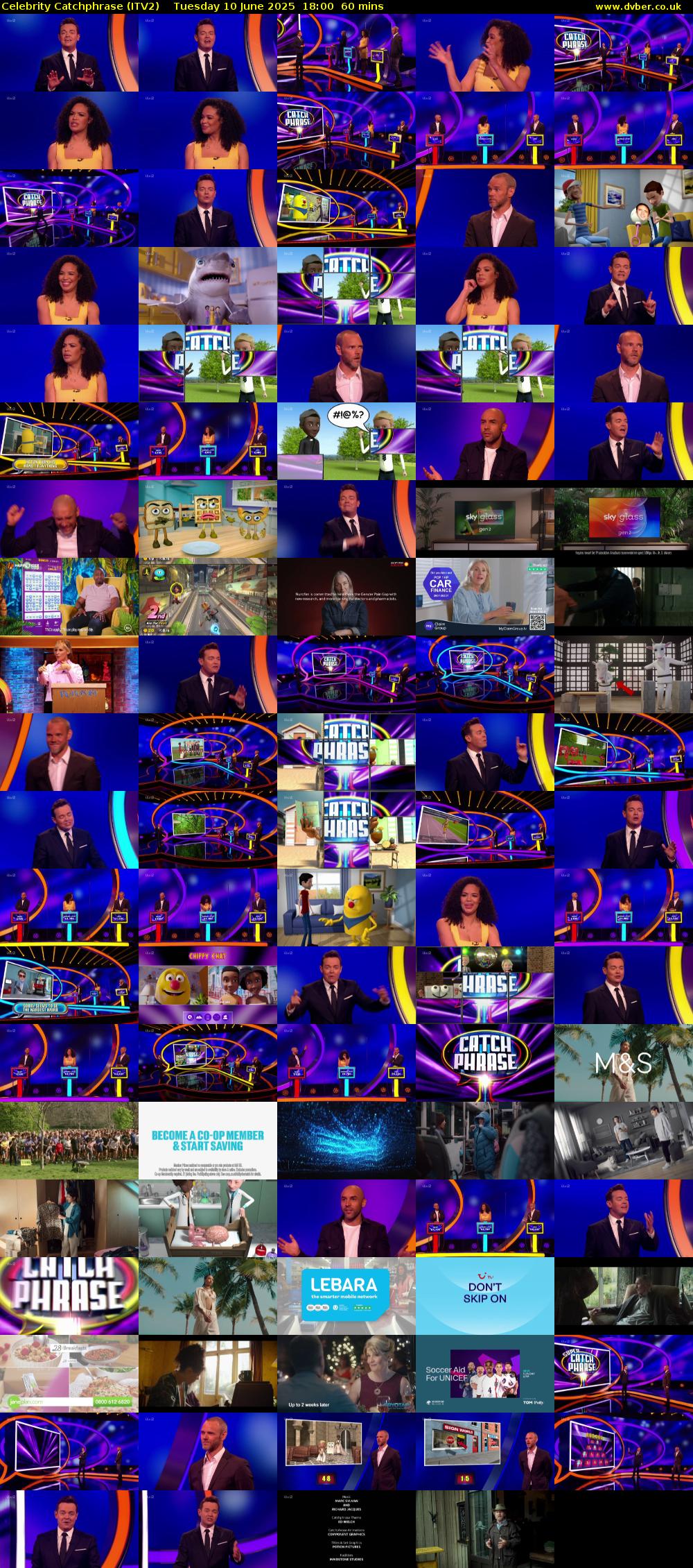 Celebrity Catchphrase (ITV2) Tuesday 10 June 2025 18:00 - 19:00