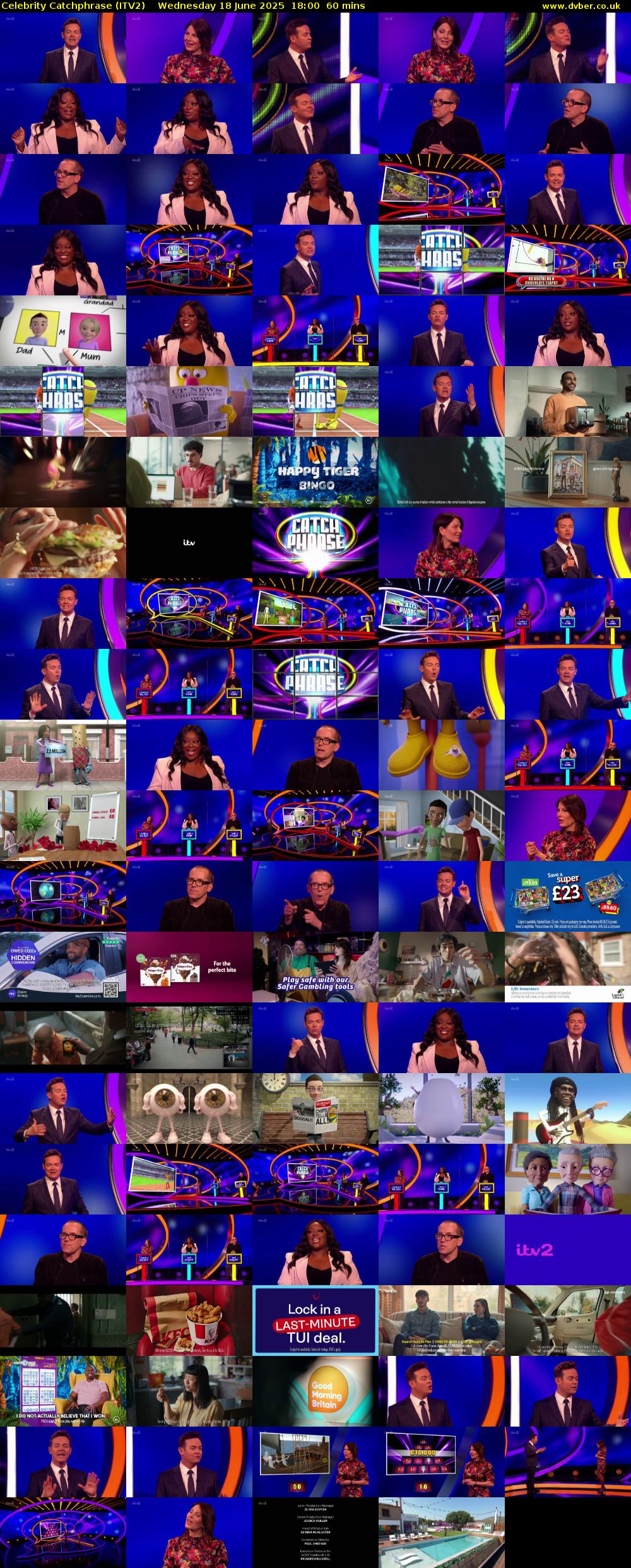 Celebrity Catchphrase (ITV2) Wednesday 18 June 2025 18:00 - 19:00