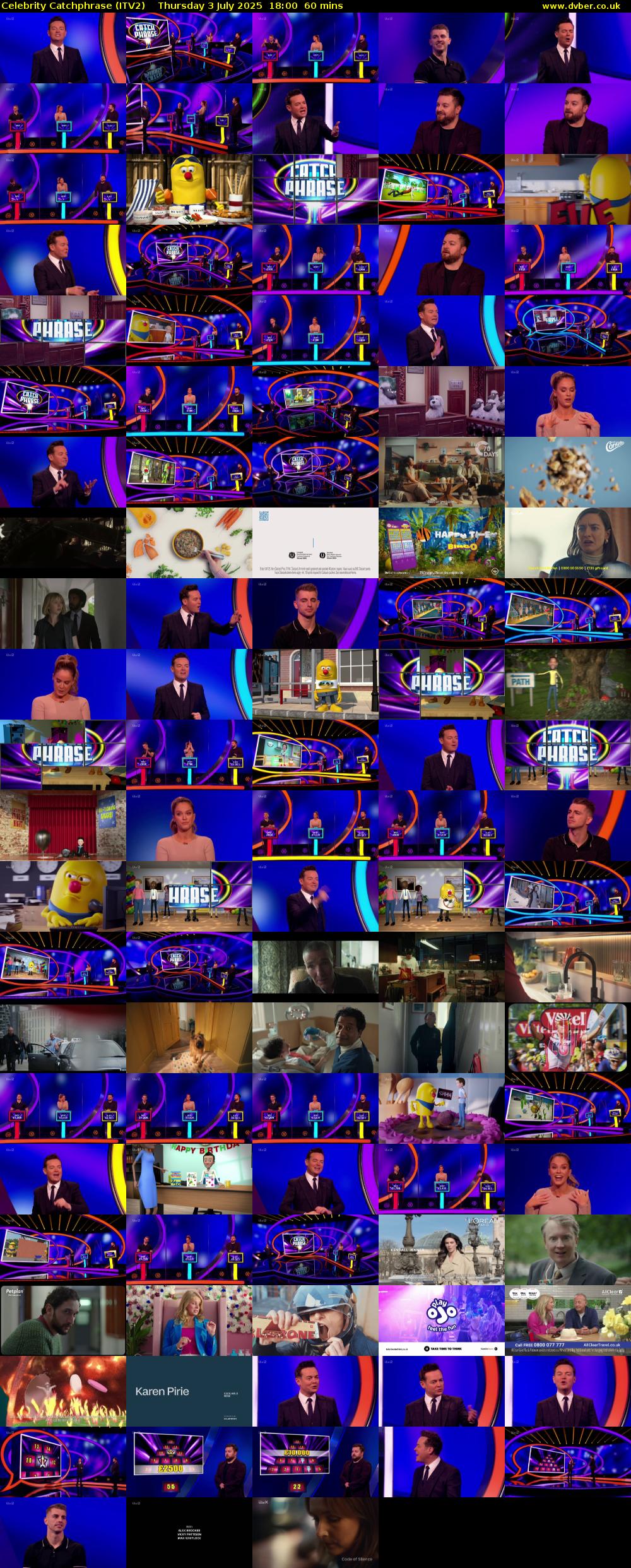 Celebrity Catchphrase (ITV2) Thursday 3 July 2025 18:00 - 19:00