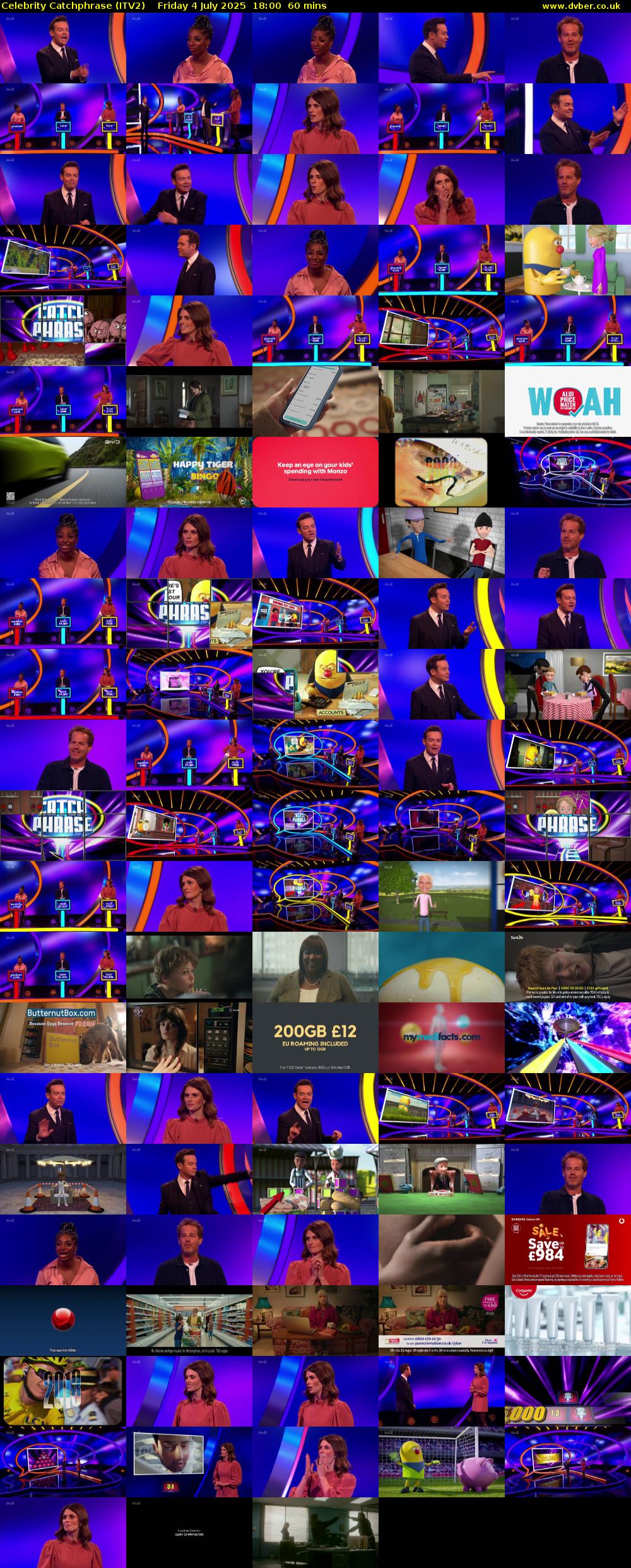 Celebrity Catchphrase (ITV2) Friday 4 July 2025 18:00 - 19:00
