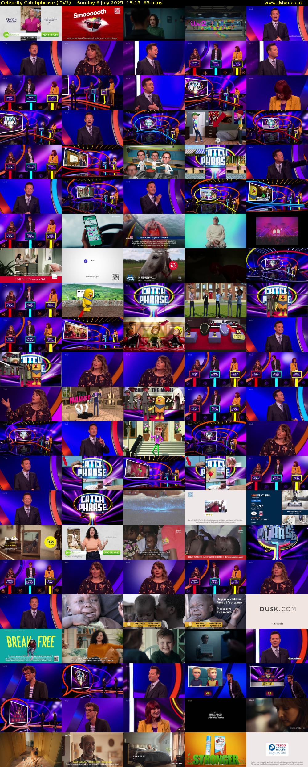 Celebrity Catchphrase (ITV2) Sunday 6 July 2025 13:15 - 14:20