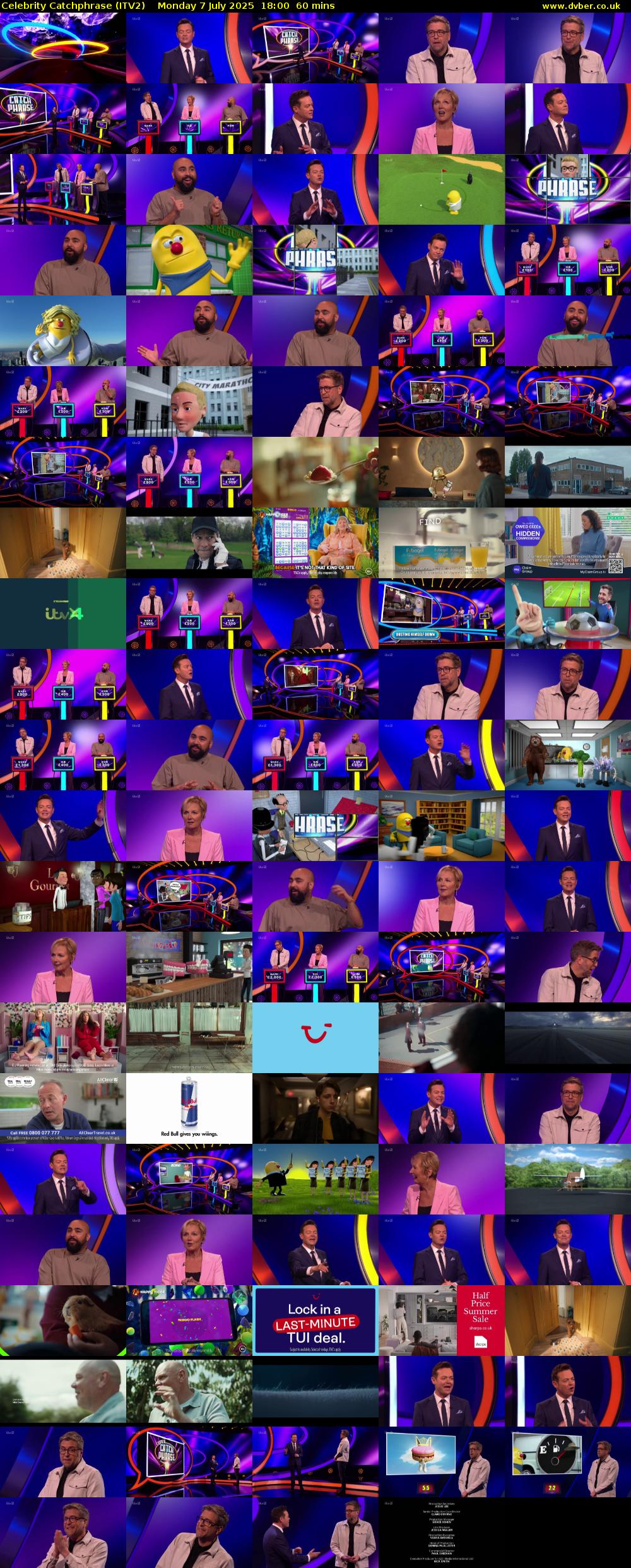 Celebrity Catchphrase (ITV2) Monday 7 July 2025 18:00 - 19:00