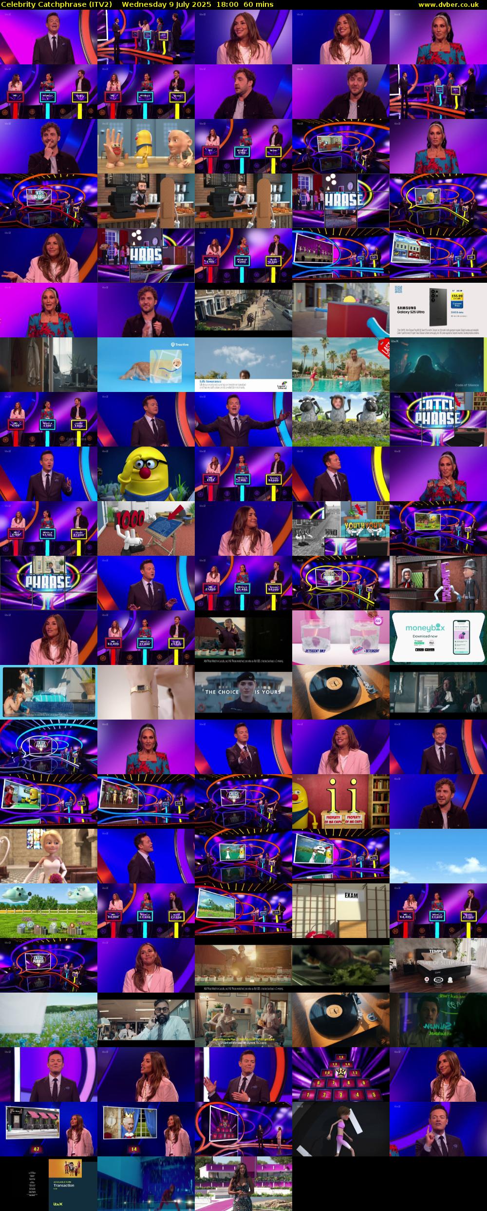 Celebrity Catchphrase (ITV2) Wednesday 9 July 2025 18:00 - 19:00