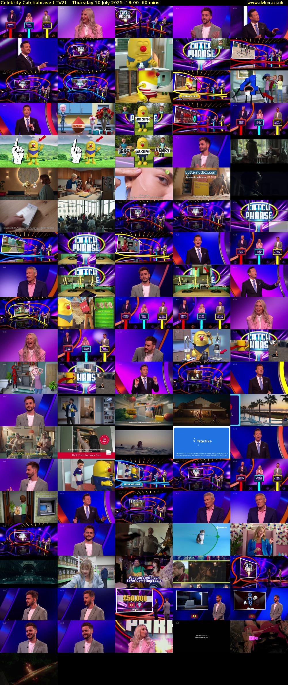 Celebrity Catchphrase (ITV2) Thursday 10 July 2025 18:00 - 19:00