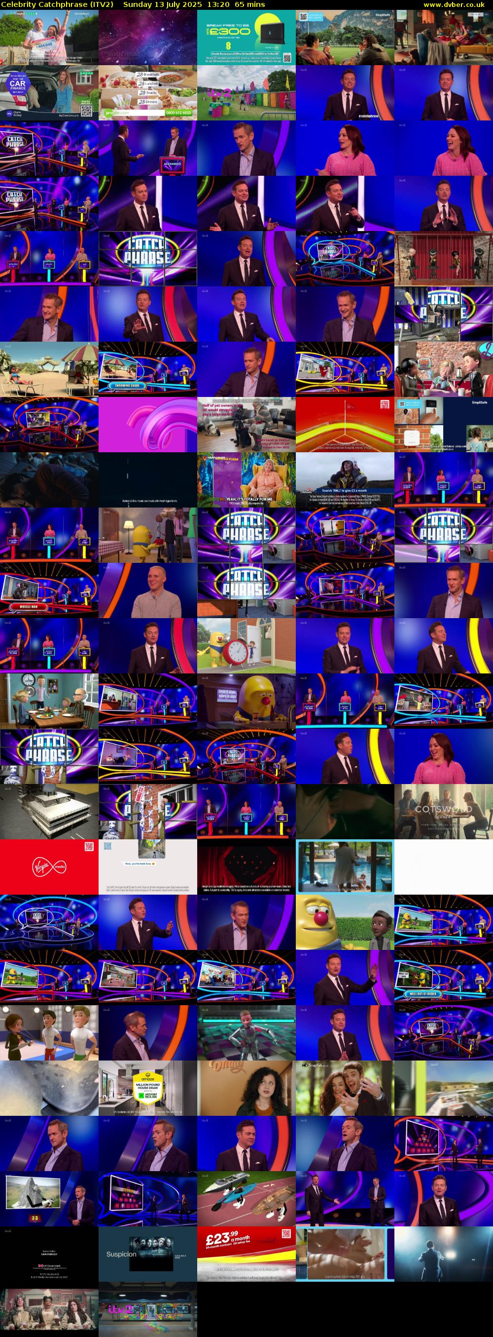 Celebrity Catchphrase (ITV2) Sunday 13 July 2025 13:20 - 14:25