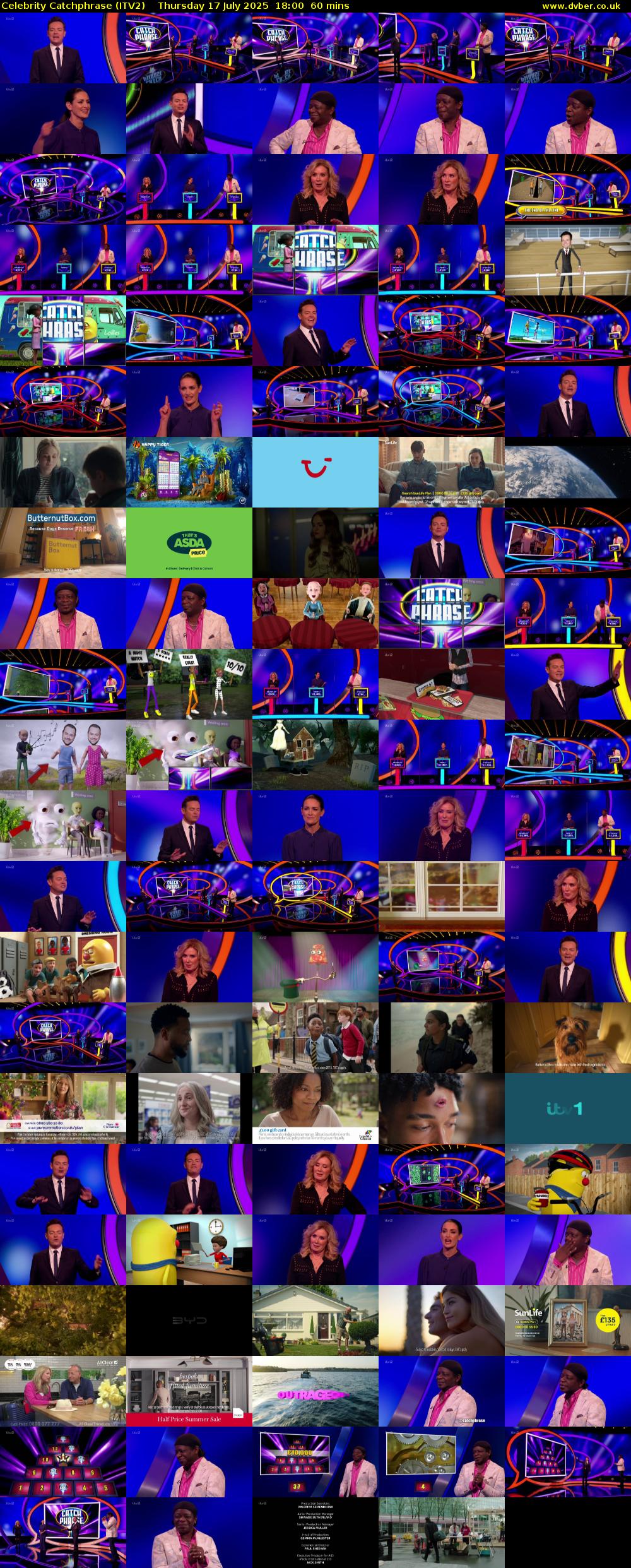 Celebrity Catchphrase (ITV2) Thursday 17 July 2025 18:00 - 19:00