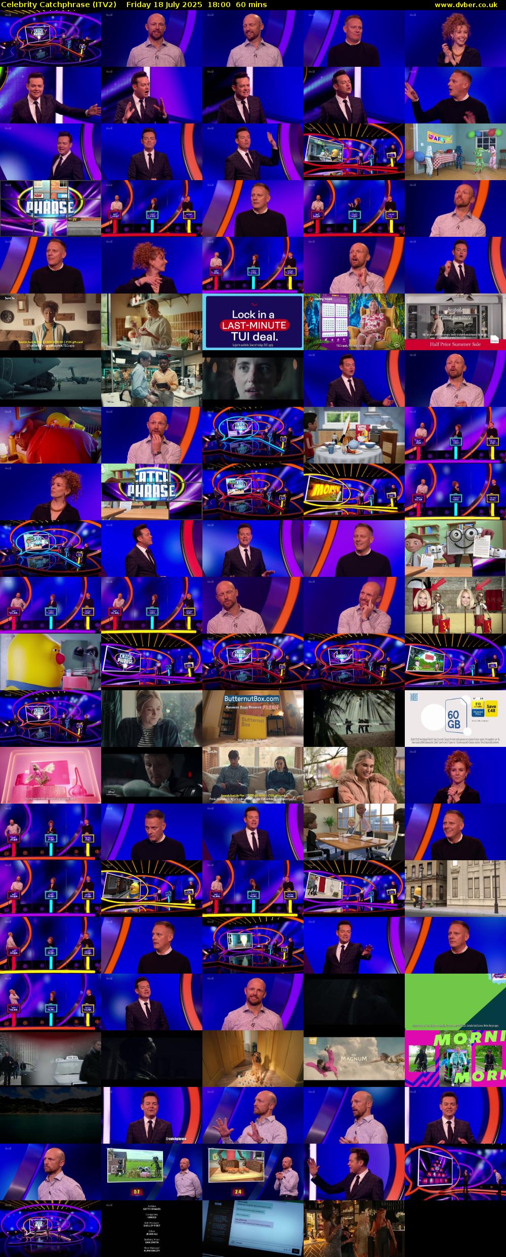 Celebrity Catchphrase (ITV2) Friday 18 July 2025 18:00 - 19:00