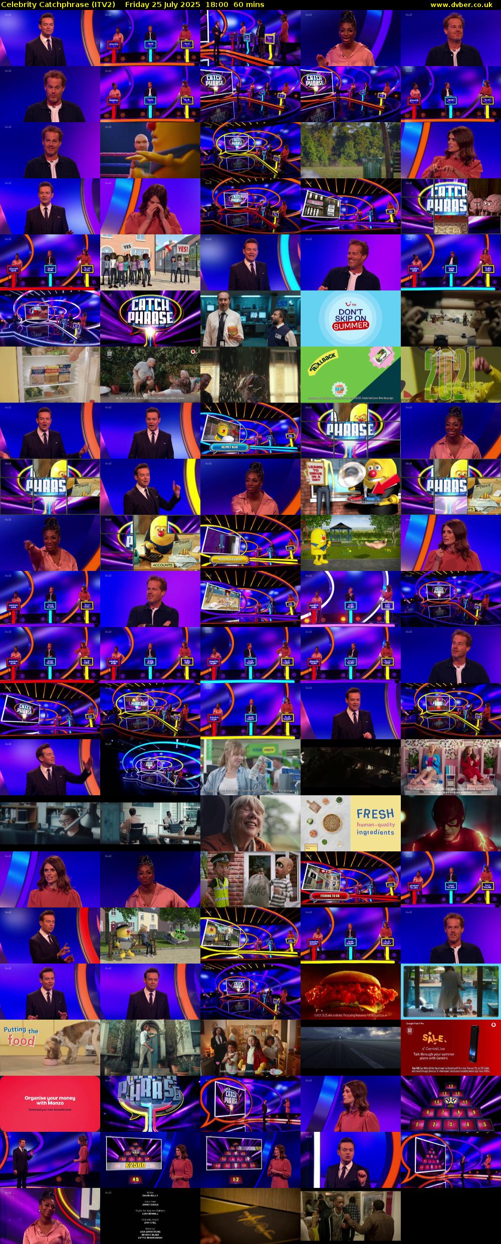 Celebrity Catchphrase (ITV2) Friday 25 July 2025 18:00 - 19:00