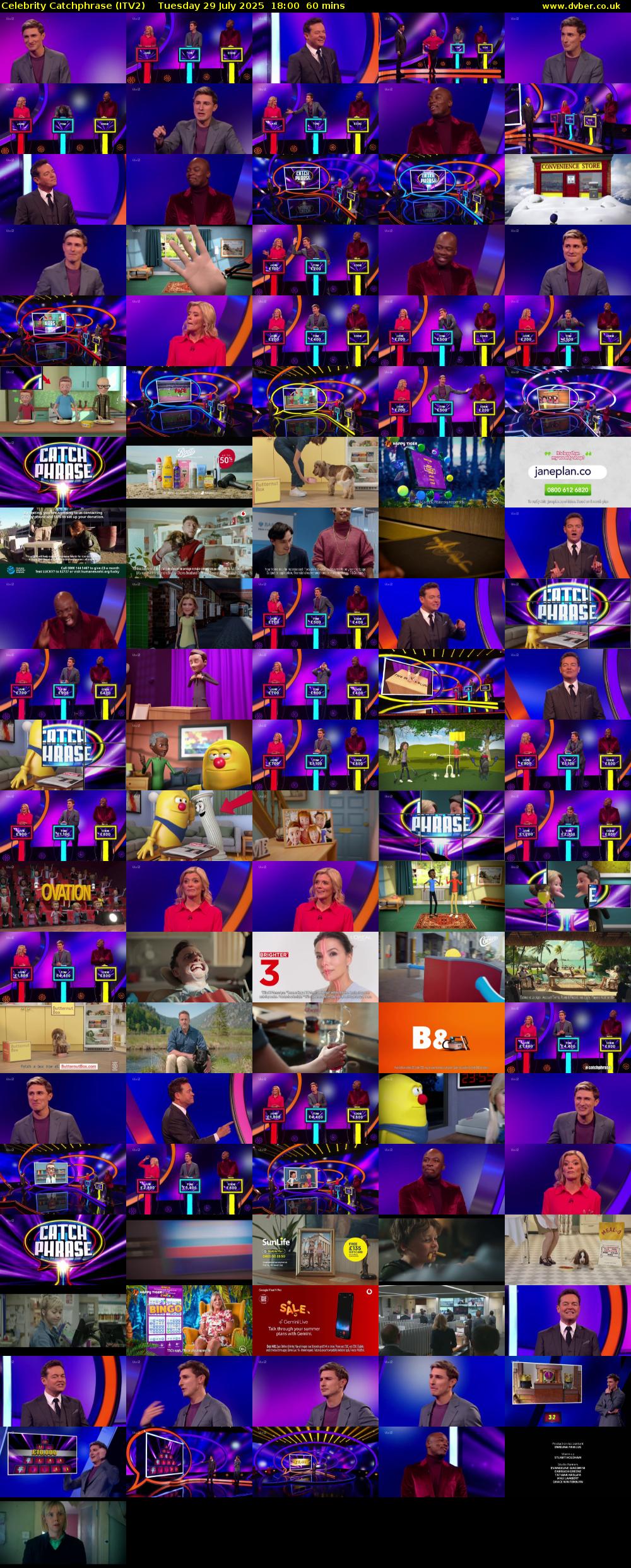 Celebrity Catchphrase (ITV2) Tuesday 29 July 2025 18:00 - 19:00