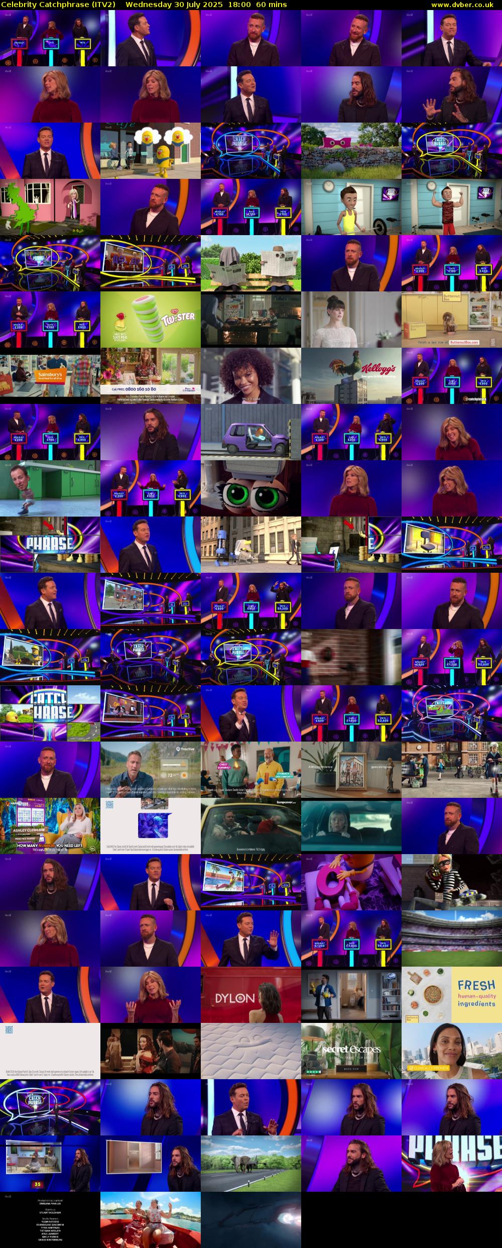 Celebrity Catchphrase (ITV2) Wednesday 30 July 2025 18:00 - 19:00