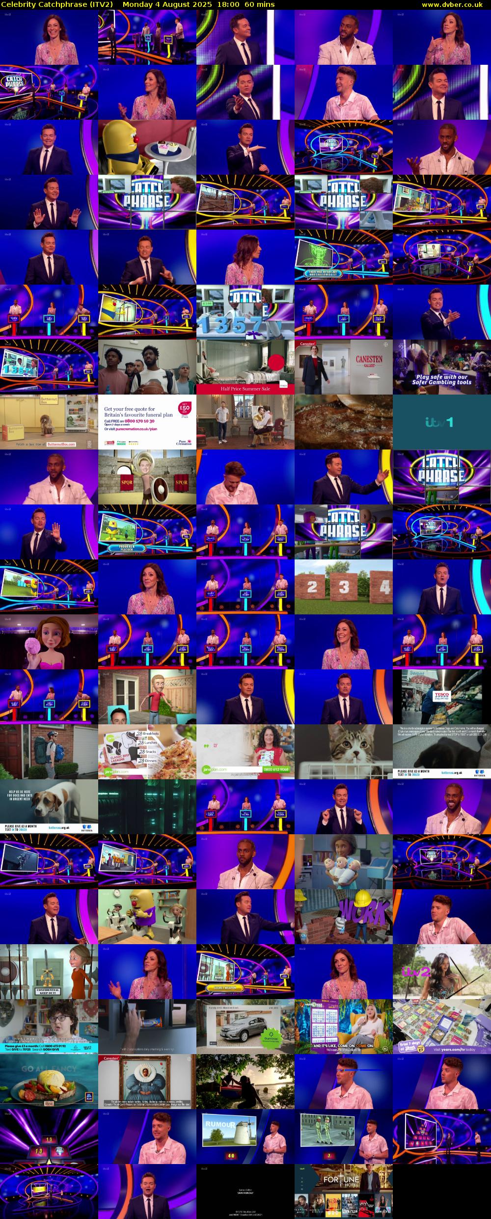 Celebrity Catchphrase (ITV2) Monday 4 August 2025 18:00 - 19:00