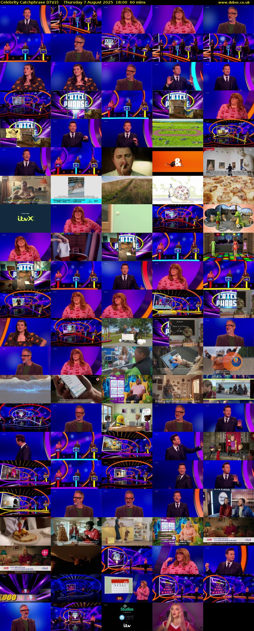 Celebrity Catchphrase (ITV2) Thursday 7 August 2025 18:00 - 19:00