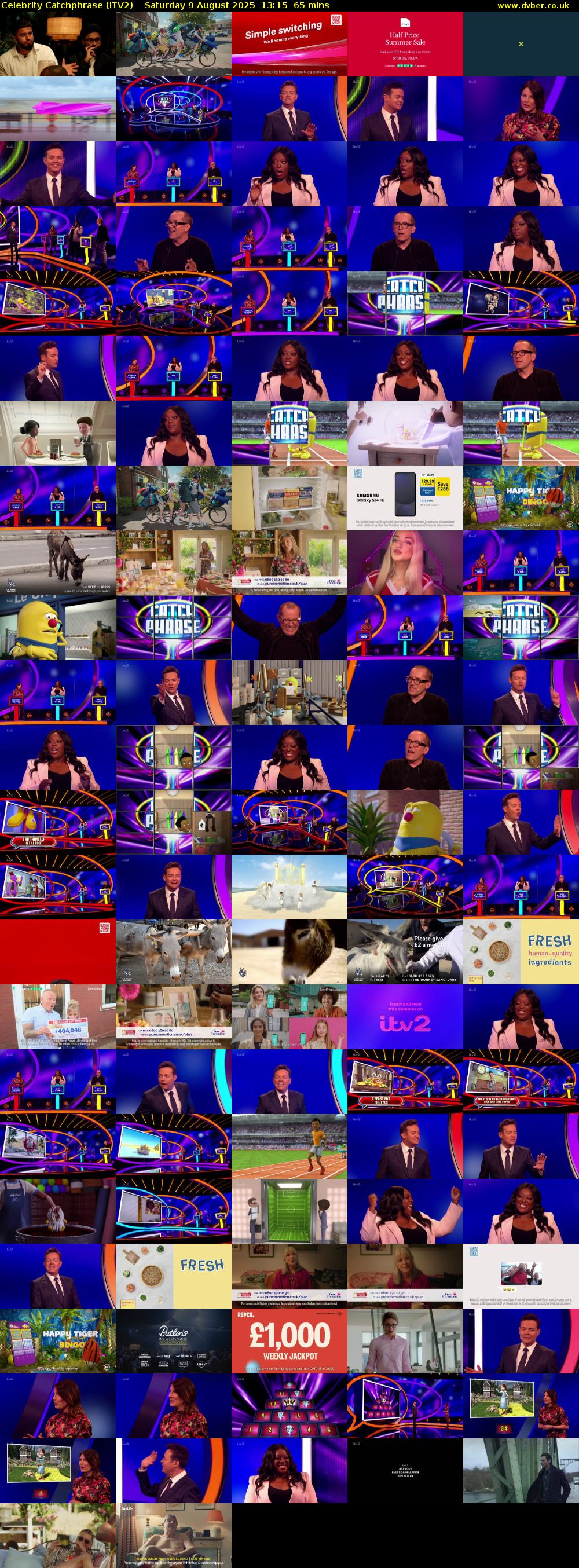 Celebrity Catchphrase (ITV2) Saturday 9 August 2025 13:15 - 14:20