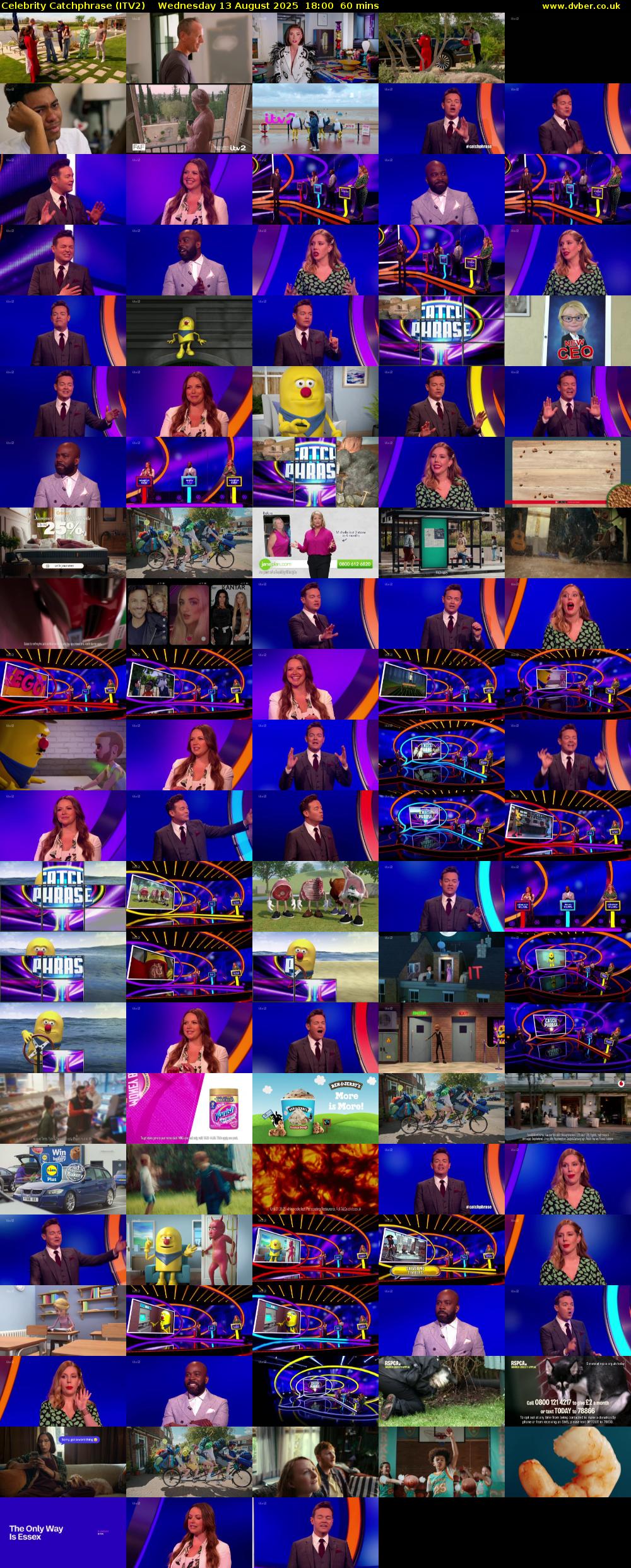 Celebrity Catchphrase (ITV2) Wednesday 13 August 2025 18:00 - 19:00