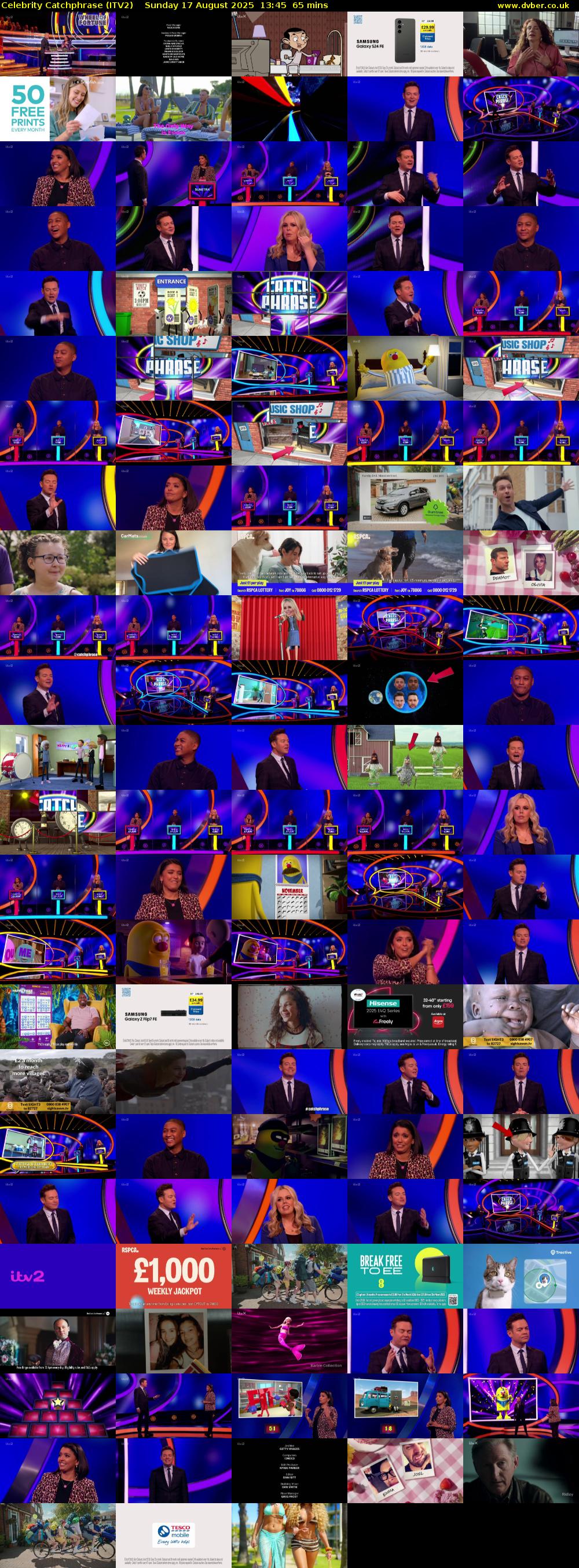 Celebrity Catchphrase (ITV2) Sunday 17 August 2025 13:45 - 14:50
