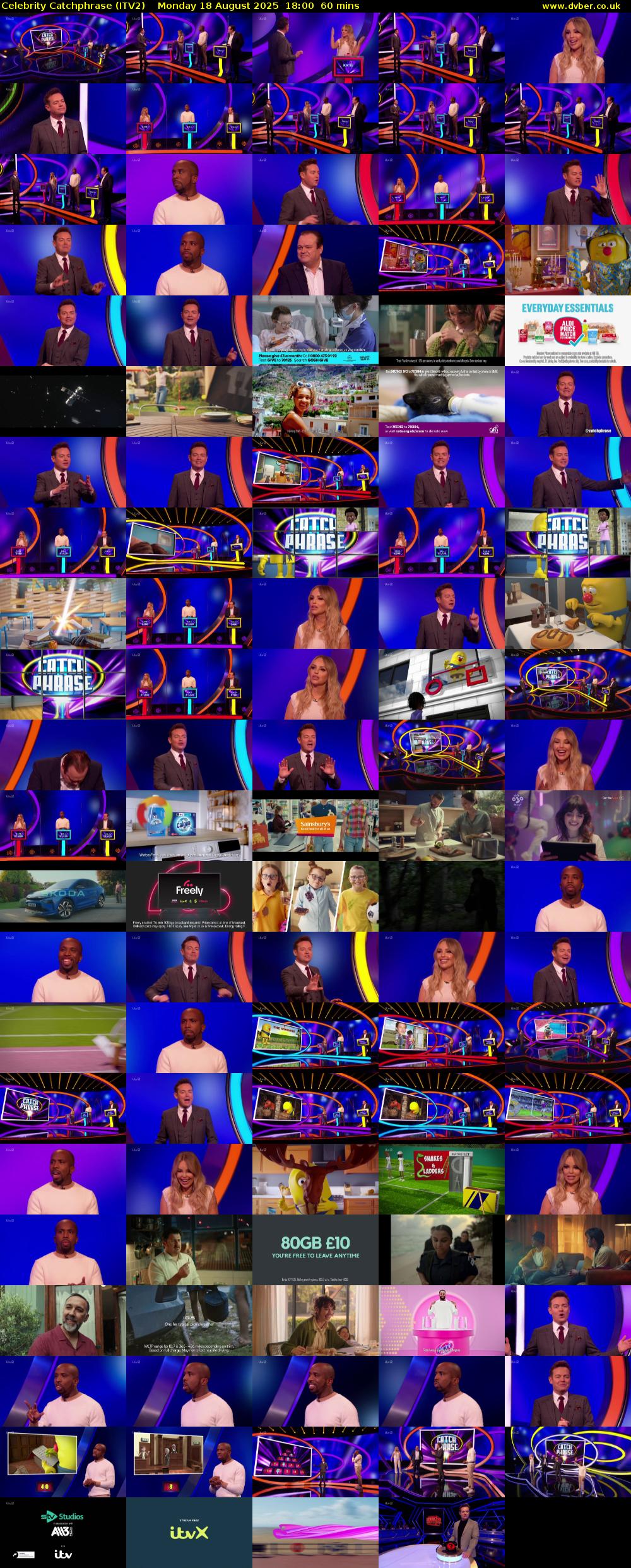 Celebrity Catchphrase (ITV2) Monday 18 August 2025 18:00 - 19:00