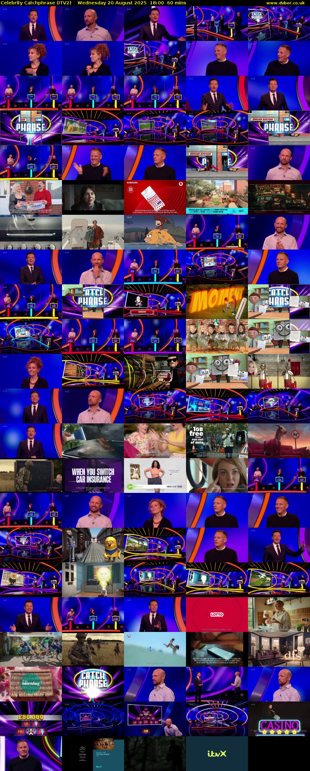 Celebrity Catchphrase (ITV2) Wednesday 20 August 2025 18:00 - 19:00