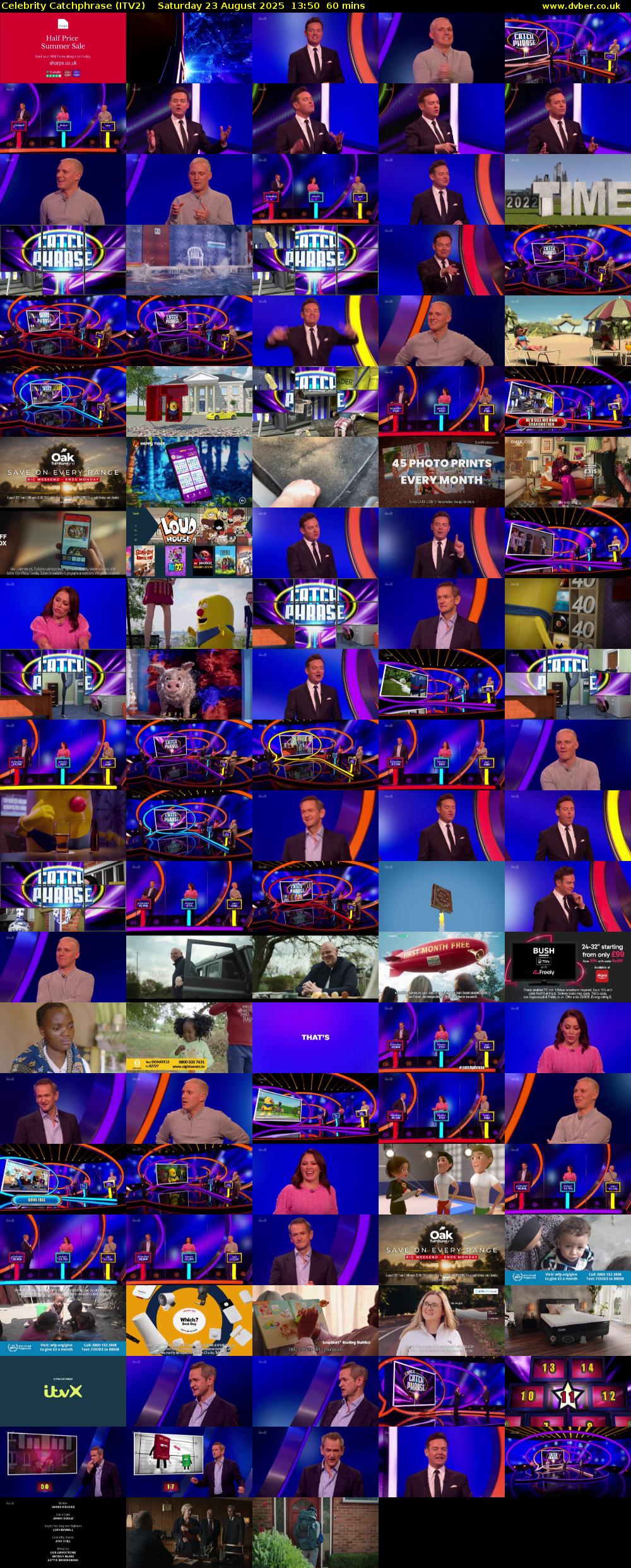 Celebrity Catchphrase (ITV2) Saturday 23 August 2025 13:50 - 14:50