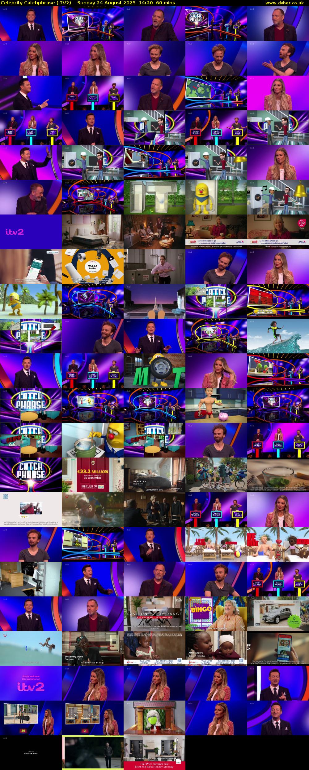 Celebrity Catchphrase (ITV2) Sunday 24 August 2025 14:20 - 15:20