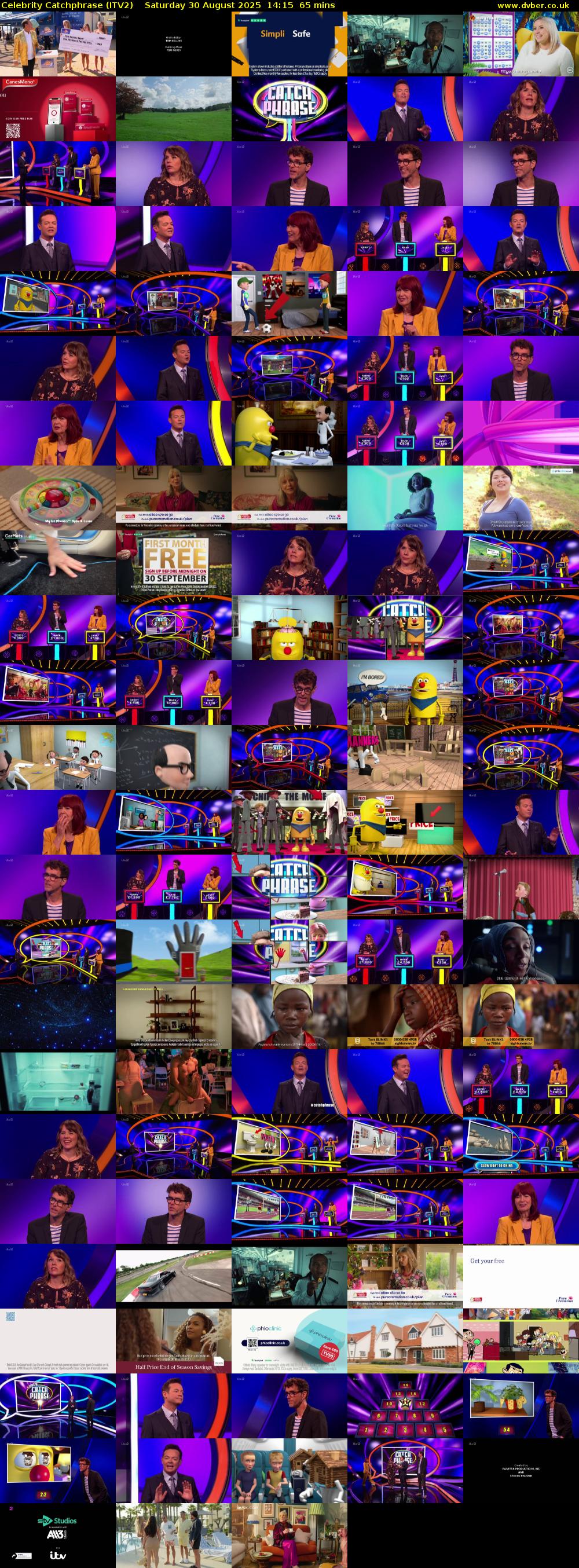 Celebrity Catchphrase (ITV2) Saturday 30 August 2025 14:15 - 15:20