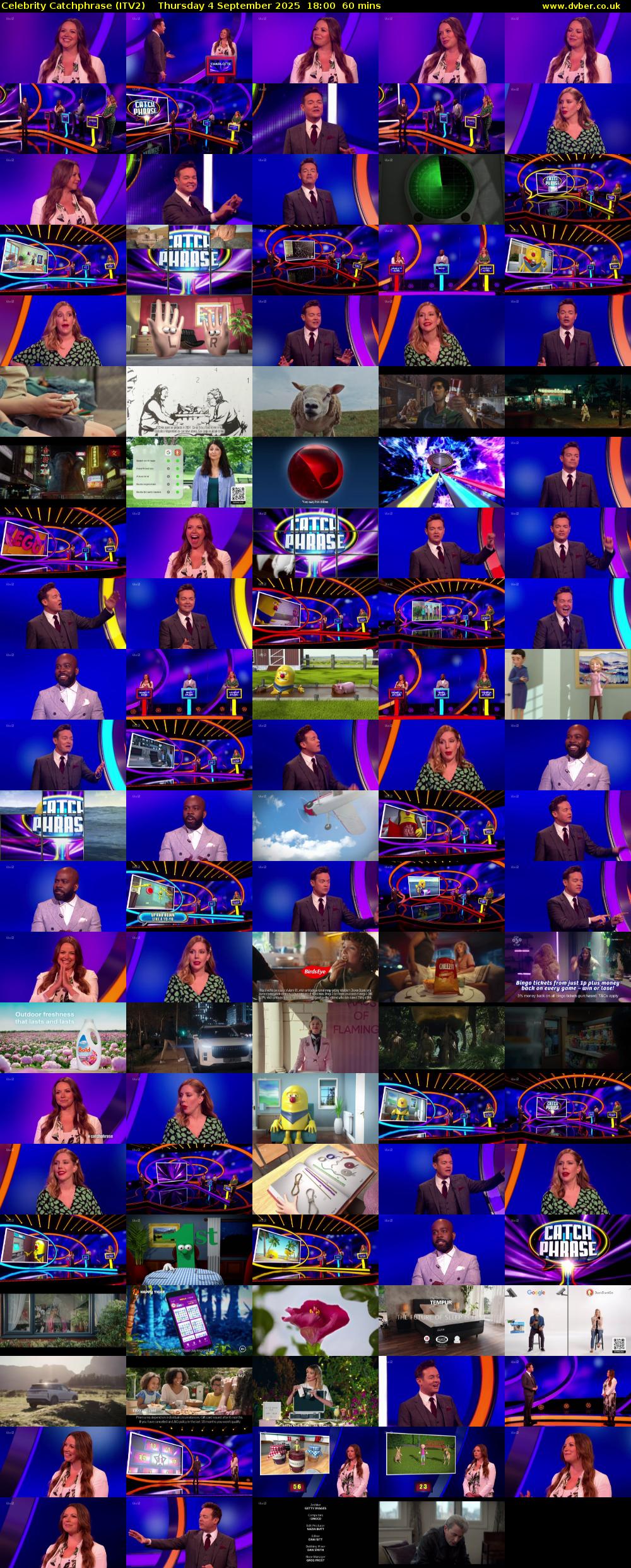 Celebrity Catchphrase (ITV2) Thursday 4 September 2025 18:00 - 19:00