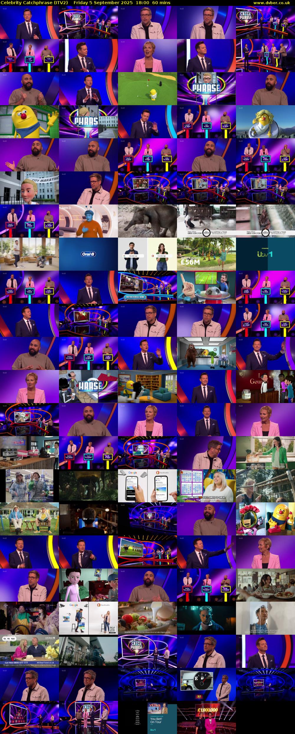 Celebrity Catchphrase (ITV2) Friday 5 September 2025 18:00 - 19:00