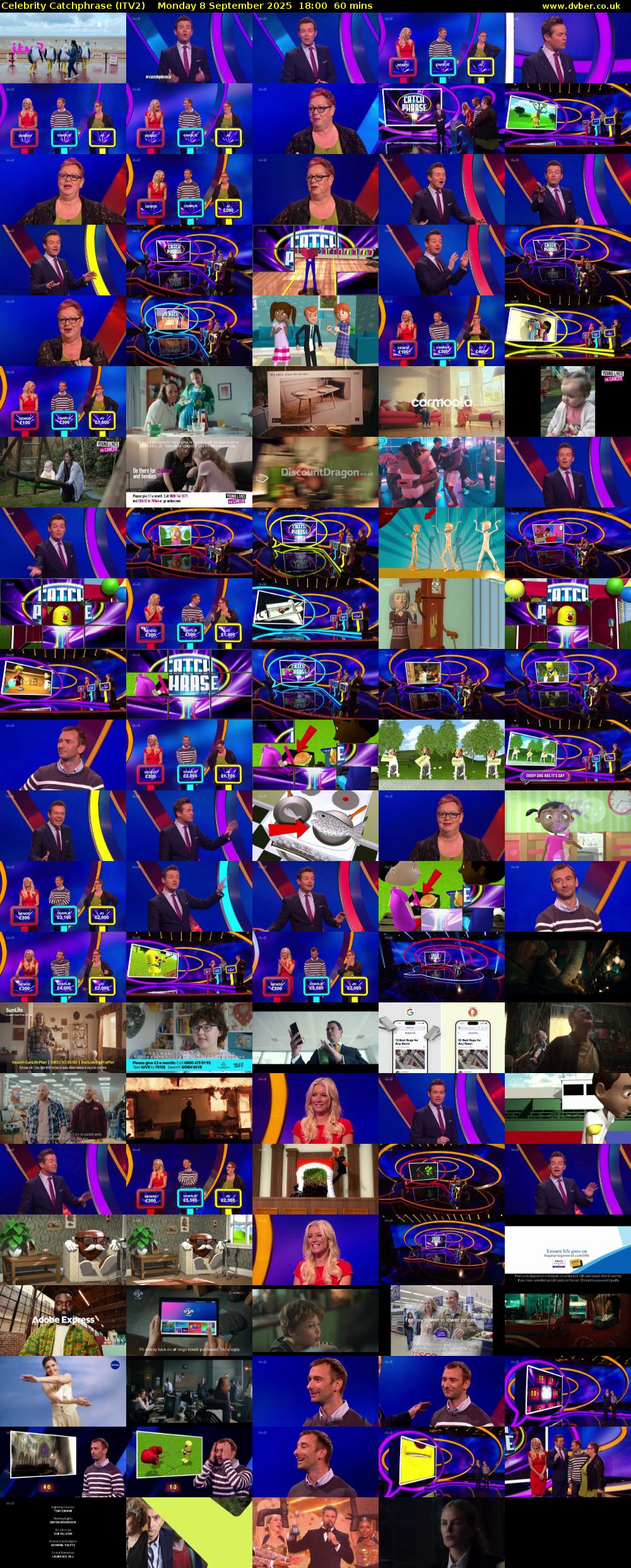 Celebrity Catchphrase (ITV2) Monday 8 September 2025 18:00 - 19:00