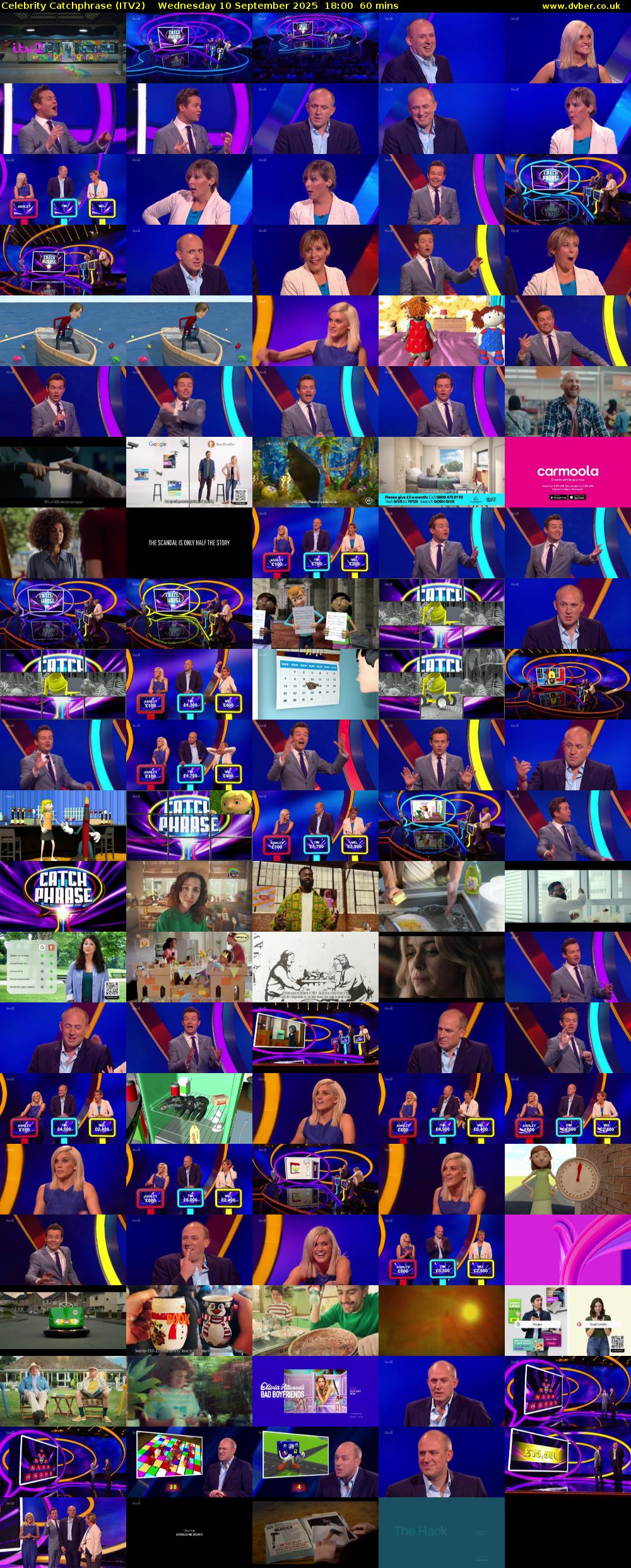 Celebrity Catchphrase (ITV2) Wednesday 10 September 2025 18:00 - 19:00