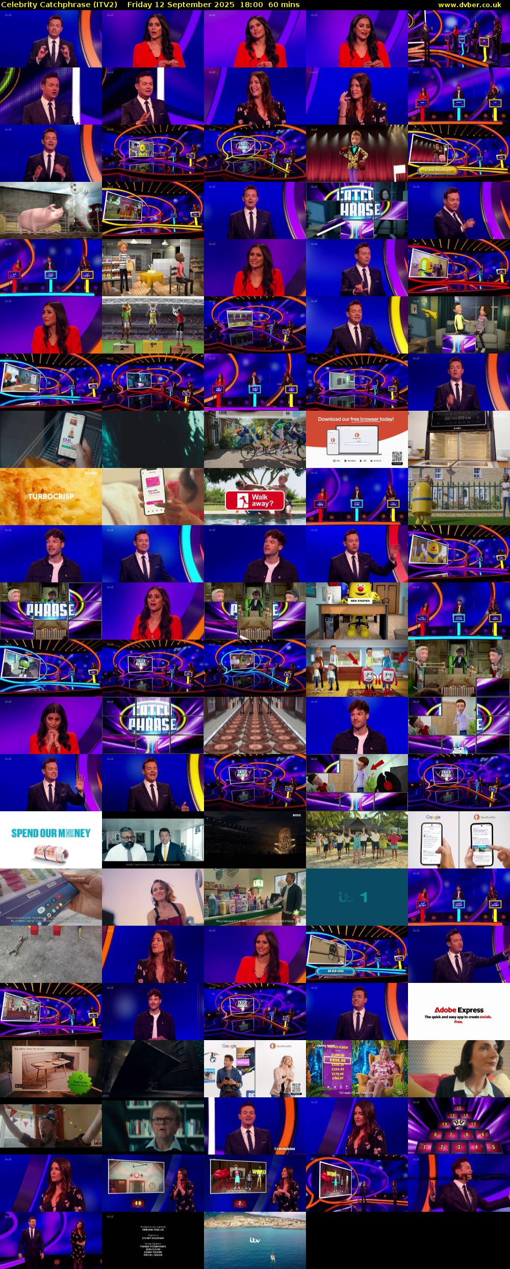 Celebrity Catchphrase (ITV2) Friday 12 September 2025 18:00 - 19:00