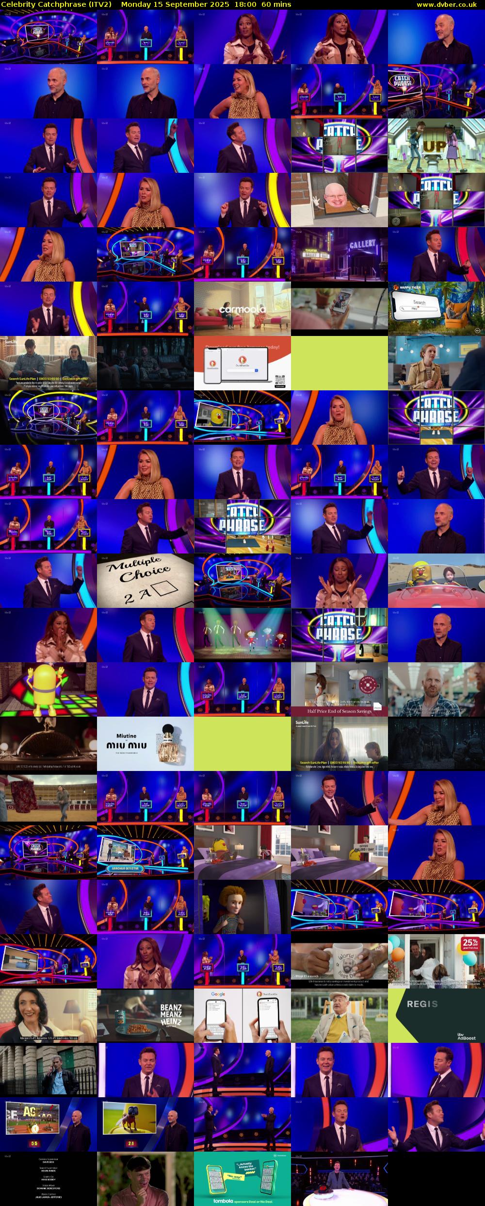 Celebrity Catchphrase (ITV2) Monday 15 September 2025 18:00 - 19:00
