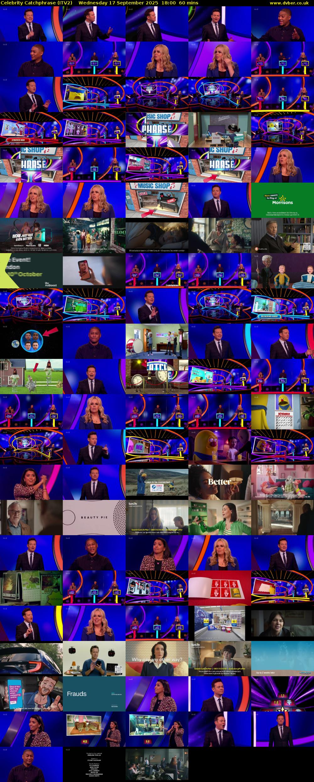 Celebrity Catchphrase (ITV2) Wednesday 17 September 2025 18:00 - 19:00