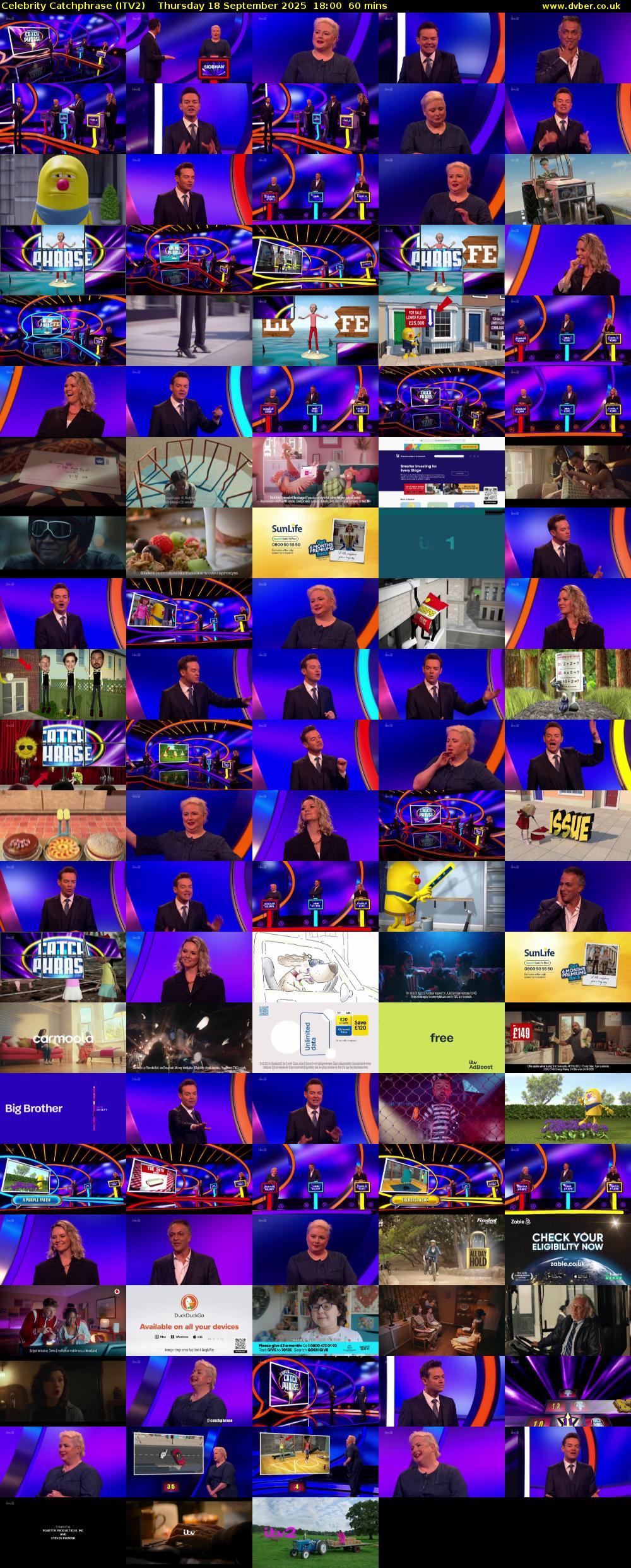 Celebrity Catchphrase (ITV2) Thursday 18 September 2025 18:00 - 19:00