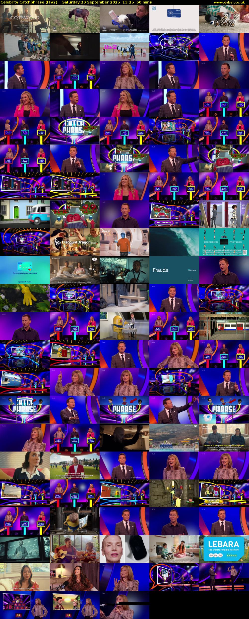 Celebrity Catchphrase (ITV2) Saturday 20 September 2025 13:25 - 14:25