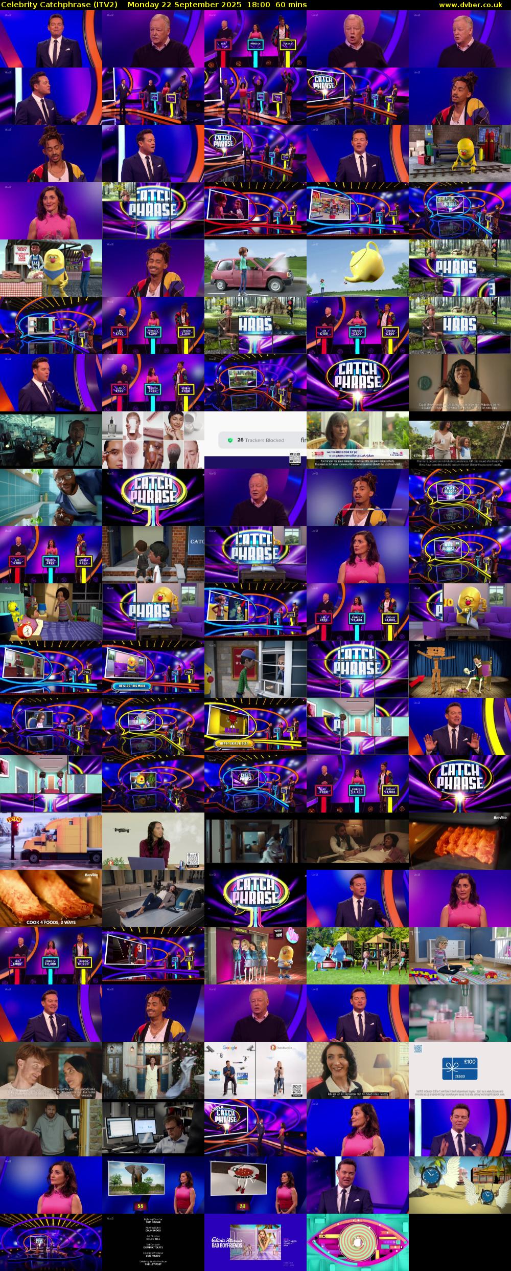 Celebrity Catchphrase (ITV2) Monday 22 September 2025 18:00 - 19:00