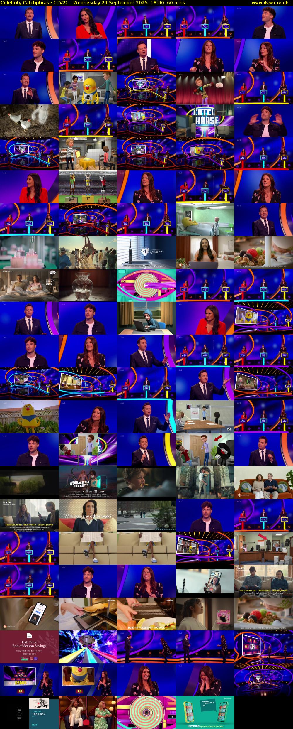 Celebrity Catchphrase (ITV2) Wednesday 24 September 2025 18:00 - 19:00