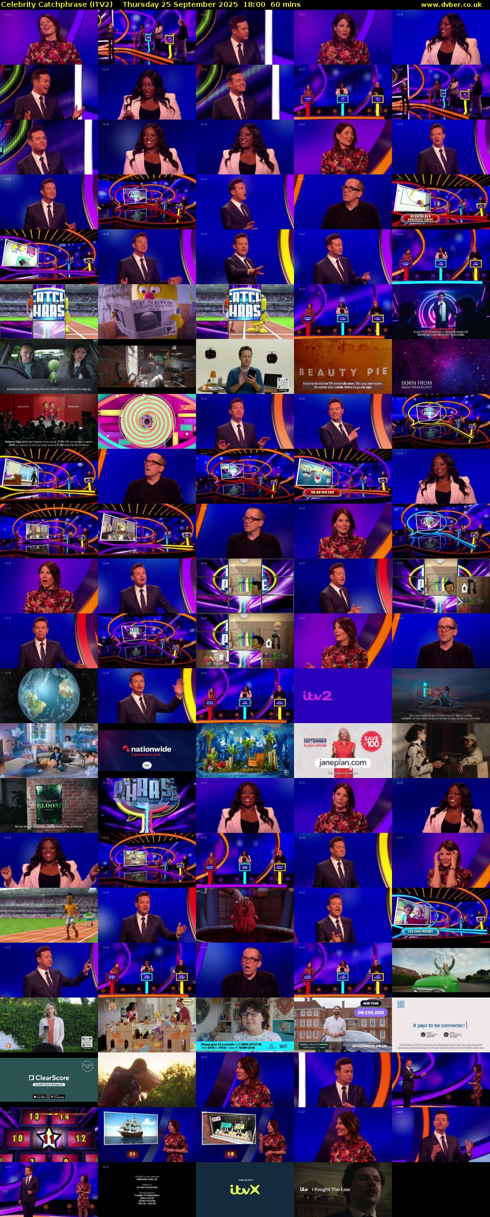 Celebrity Catchphrase (ITV2) Thursday 25 September 2025 18:00 - 19:00