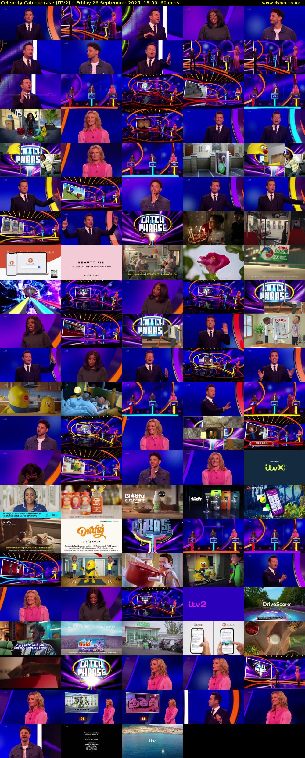 Celebrity Catchphrase (ITV2) Friday 26 September 2025 18:00 - 19:00