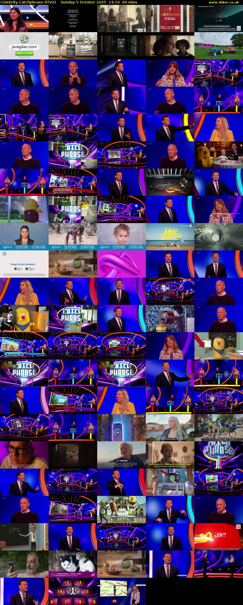 Celebrity Catchphrase (ITV2) Sunday 5 October 2025 14:10 - 15:10