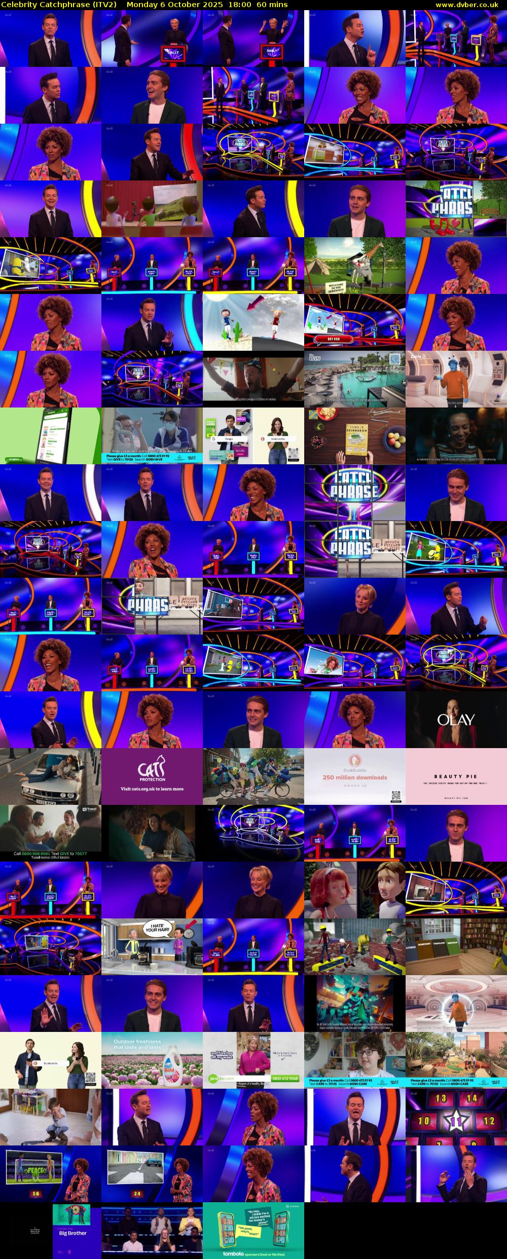 Celebrity Catchphrase (ITV2) Monday 6 October 2025 18:00 - 19:00