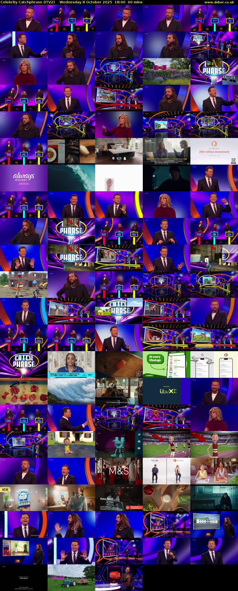 Celebrity Catchphrase (ITV2) Wednesday 8 October 2025 18:00 - 19:00