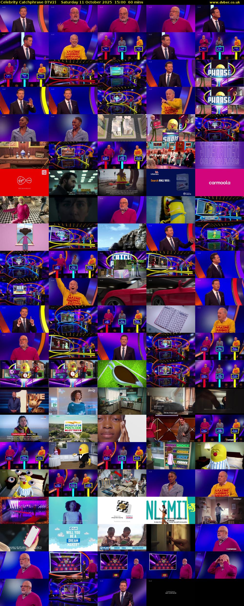 Celebrity Catchphrase (ITV2) Saturday 11 October 2025 15:00 - 16:00