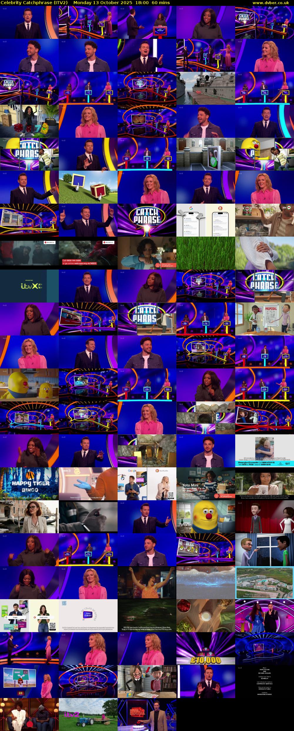 Celebrity Catchphrase (ITV2) Monday 13 October 2025 18:00 - 19:00
