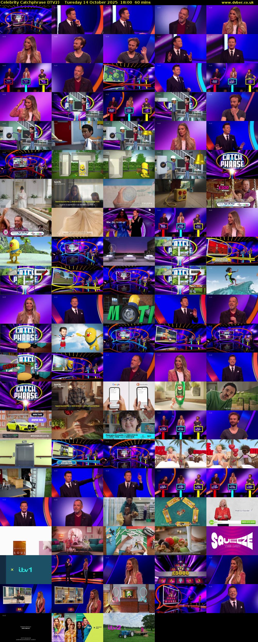 Celebrity Catchphrase (ITV2) Tuesday 14 October 2025 18:00 - 19:00