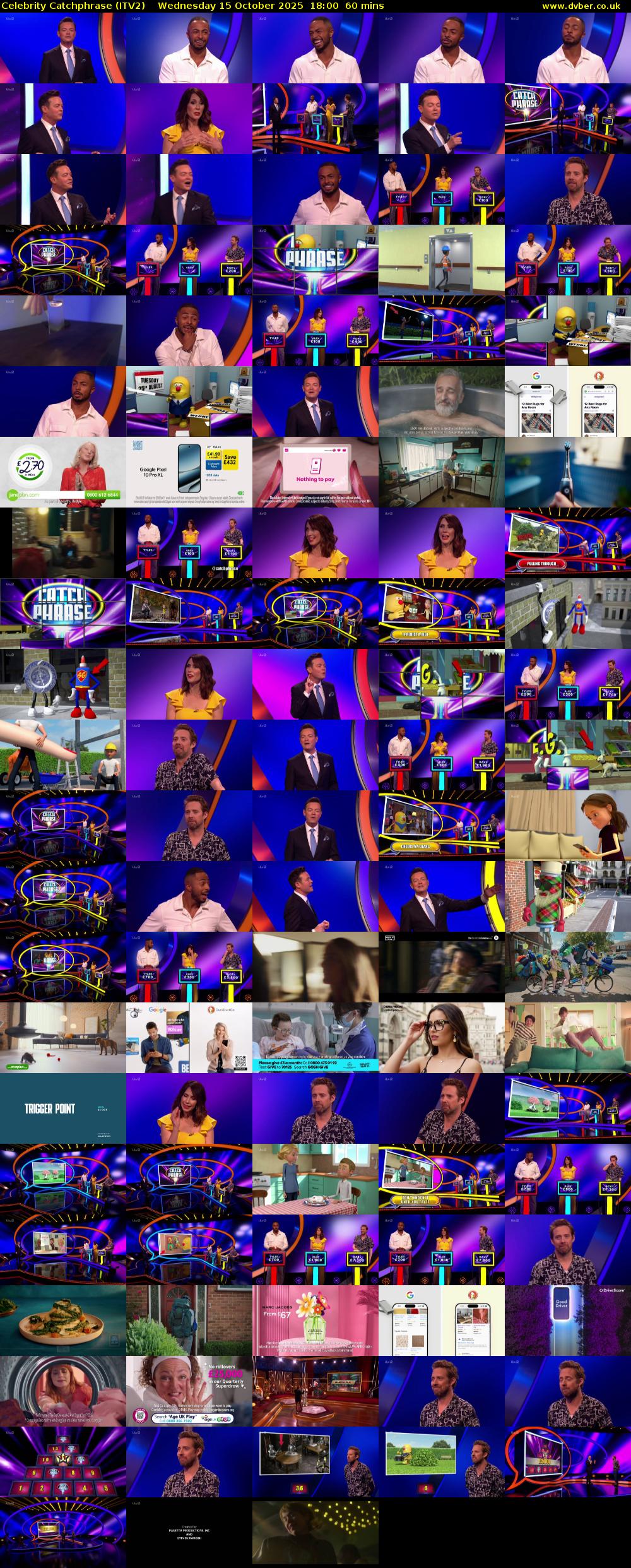 Celebrity Catchphrase (ITV2) Wednesday 15 October 2025 18:00 - 19:00