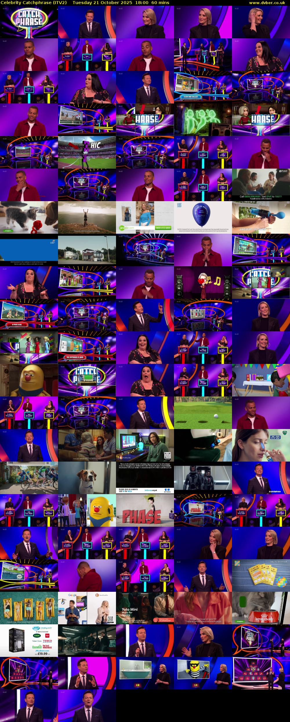 Celebrity Catchphrase (ITV2) Tuesday 21 October 2025 18:00 - 19:00