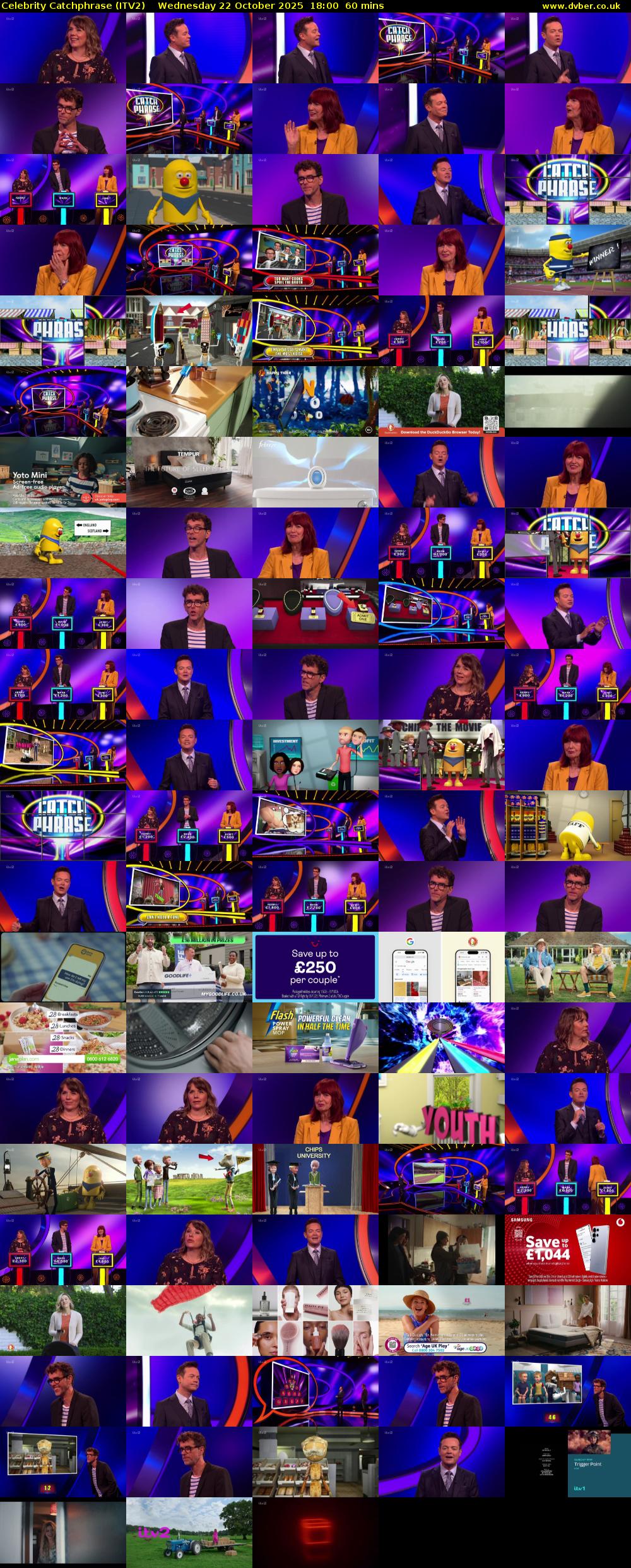 Celebrity Catchphrase (ITV2) Wednesday 22 October 2025 18:00 - 19:00