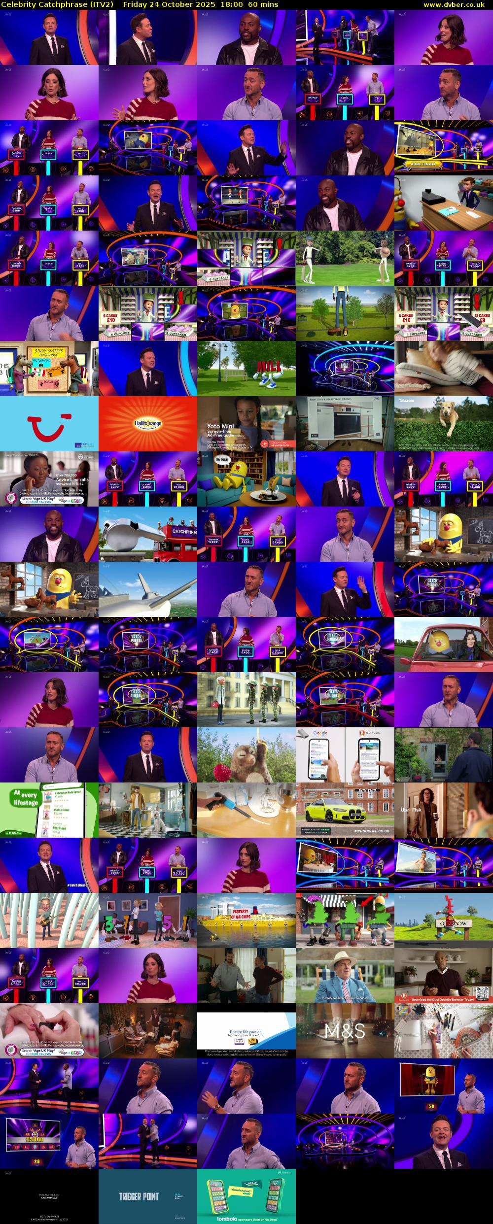 Celebrity Catchphrase (ITV2) Friday 24 October 2025 18:00 - 19:00