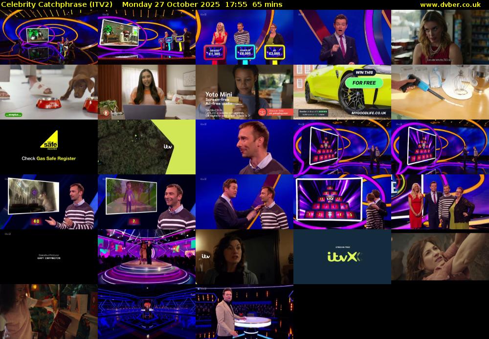 Celebrity Catchphrase (ITV2) Monday 27 October 2025 17:55 - 19:00
